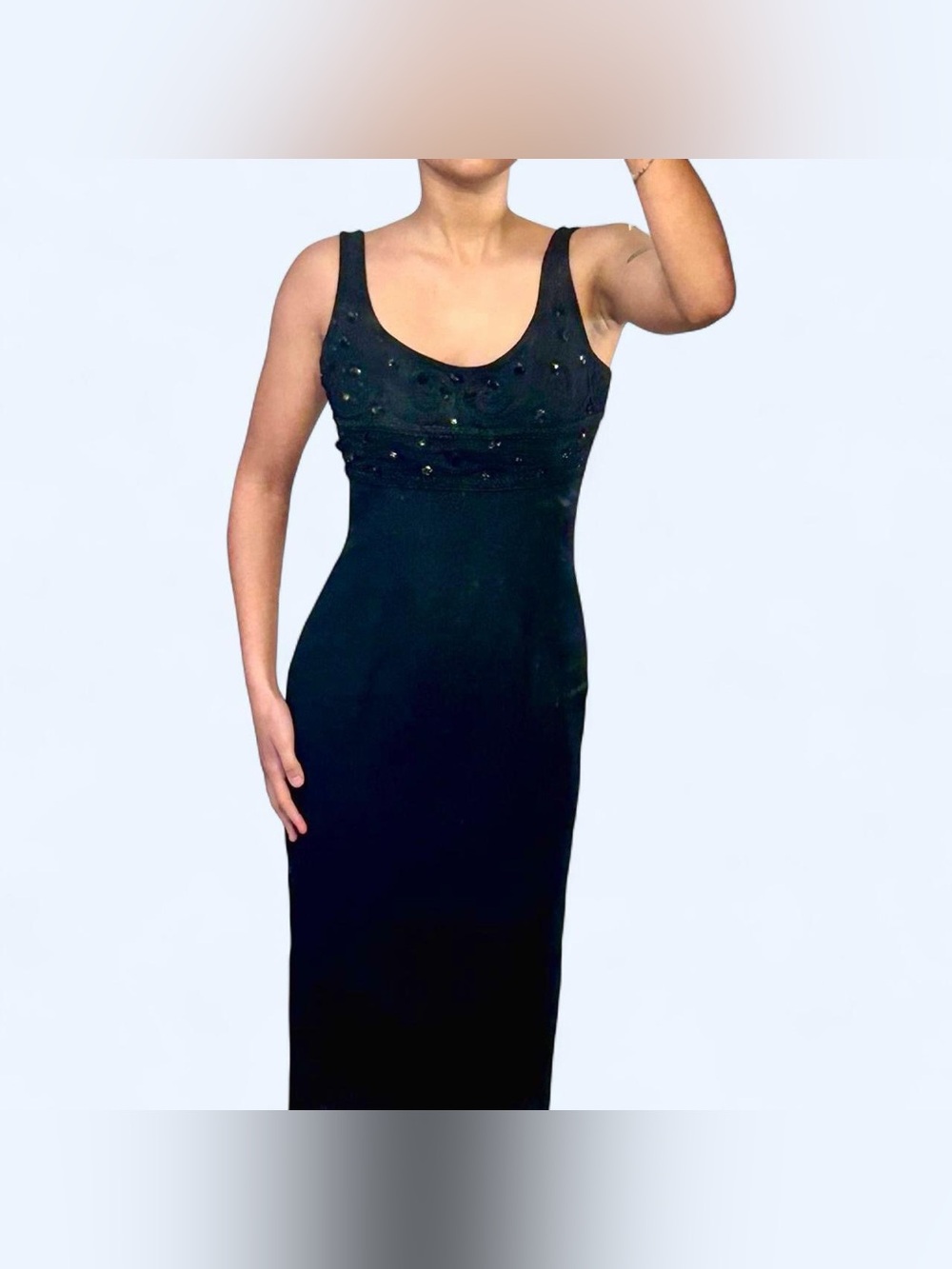 Goth Black Beaded Prom Dress by Rimini!